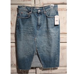 Free People Mid-Length Denim Skirt